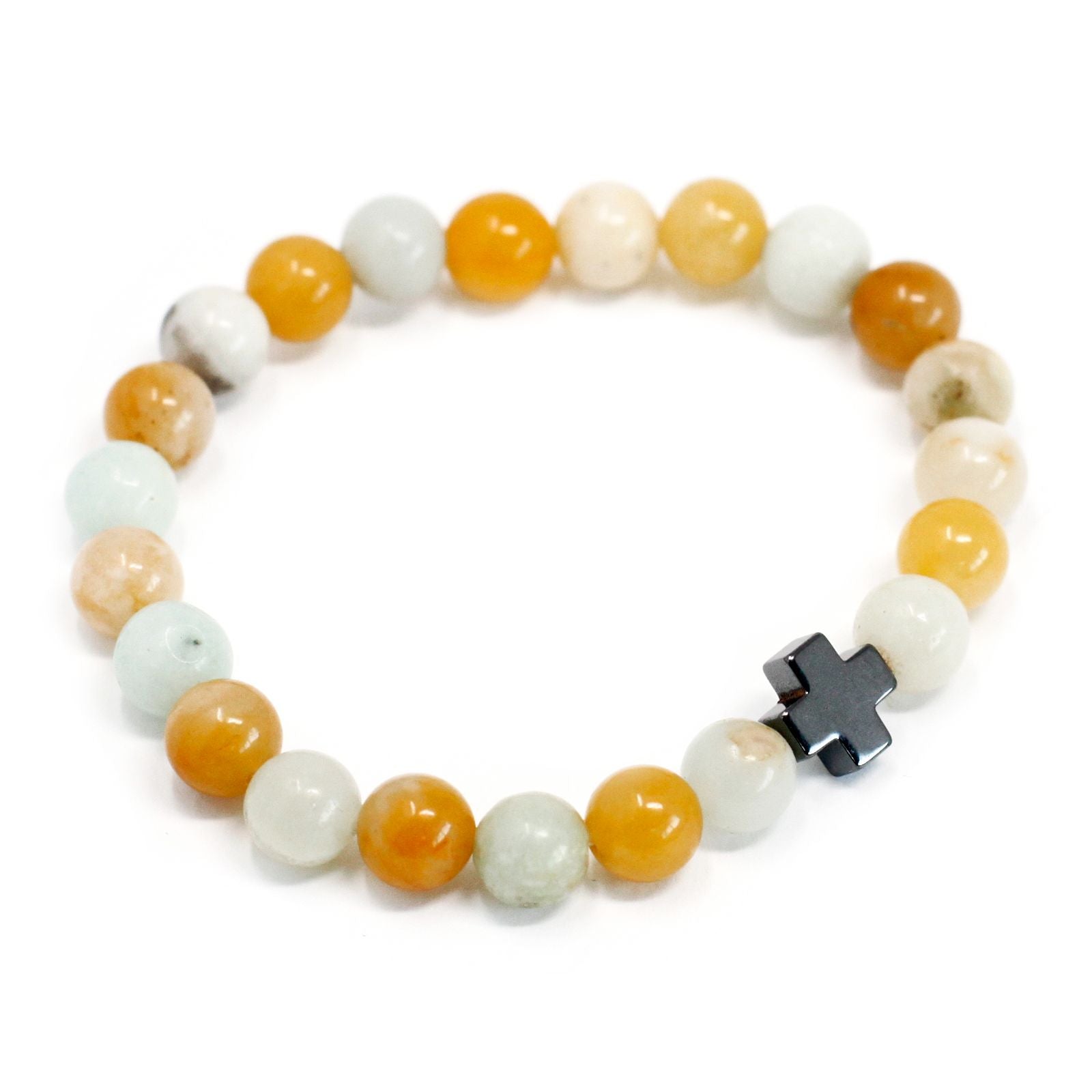 Set of 2 Gemstones Friendship Bracelets - Loyalty - Amazonite & Yellow Jasper – lifestyle shot