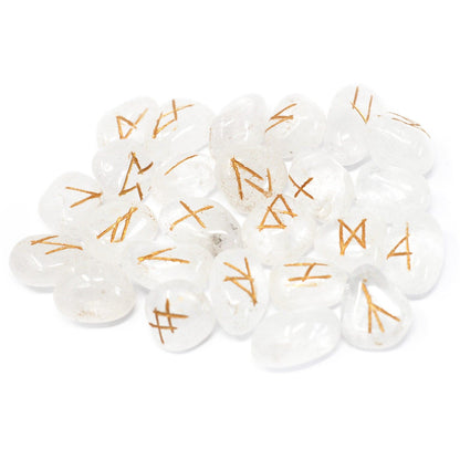 Runes Stone Set in Pouch  - Crystal | Auro & Co