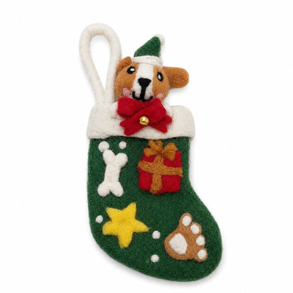 Felt Christmas Pet Stockings, Set of 6, Cat & Dog Designs
