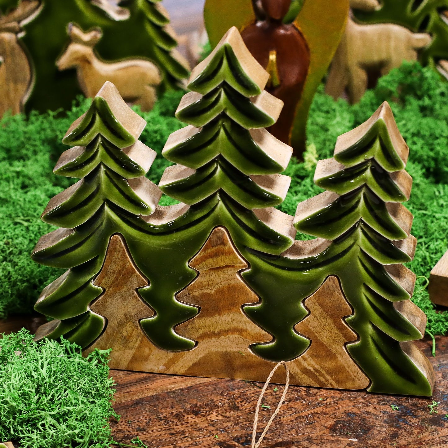 Lost in the Forrest - Three Trees 3D Wooden Decoration - 20x23cm