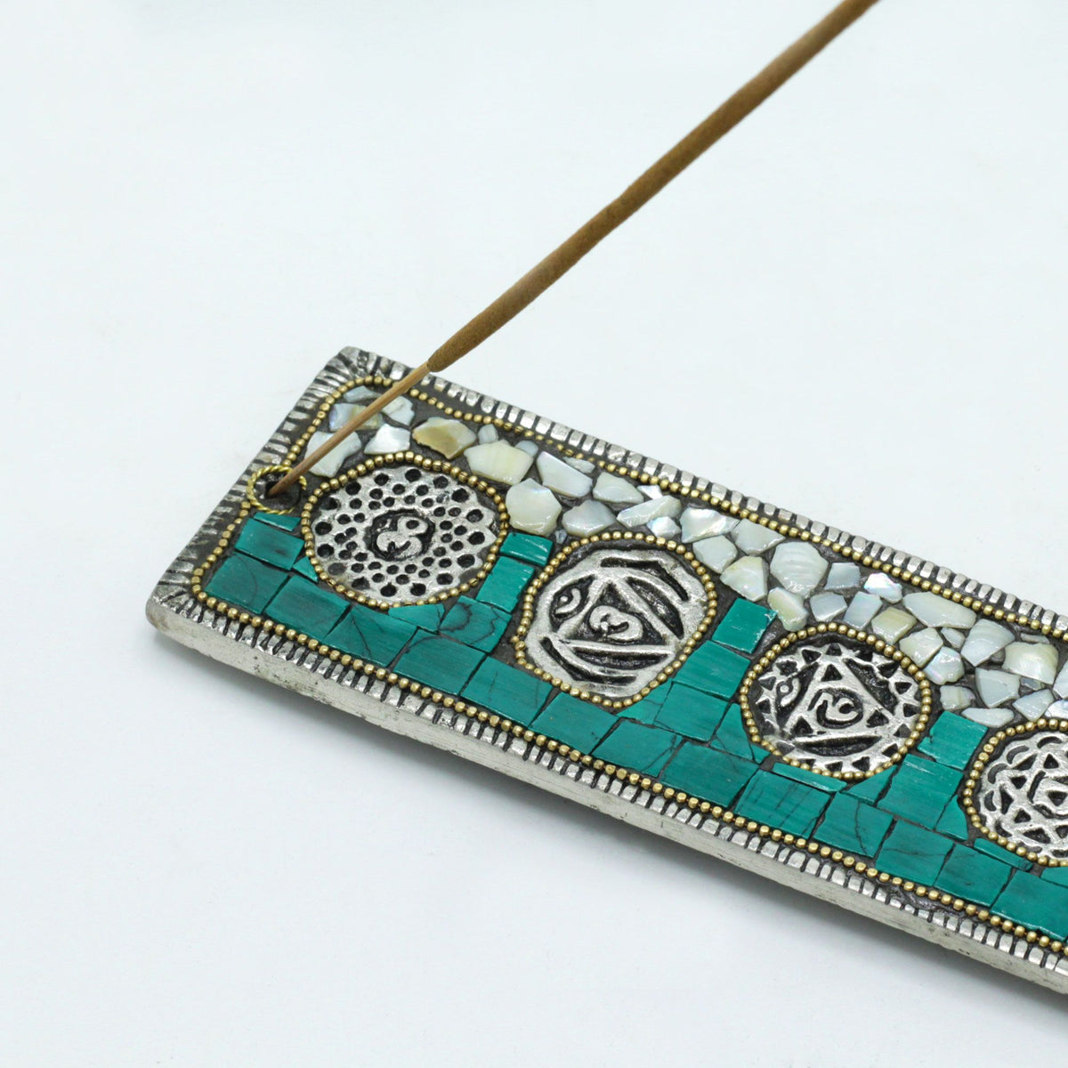 Seven Chakra Ceramic Mosaic Incense Holder
