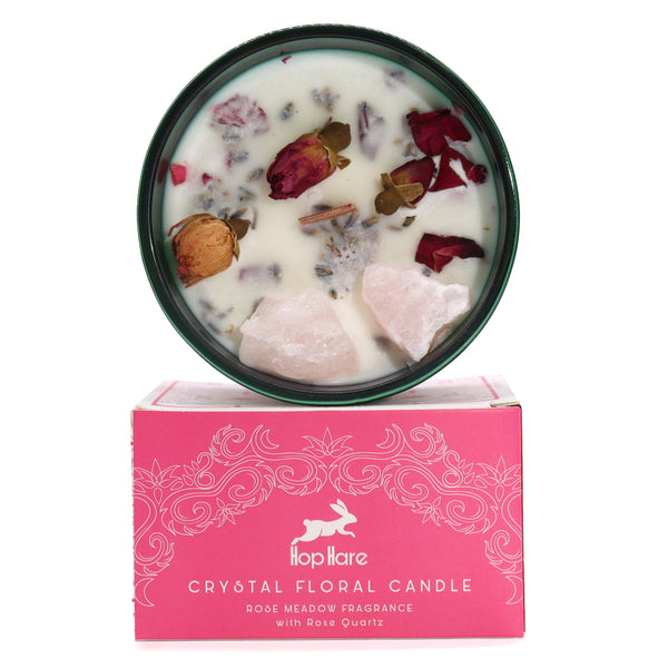 Hop Hare Crystal Magic Flower Candle - The Lovers | Auro & Co