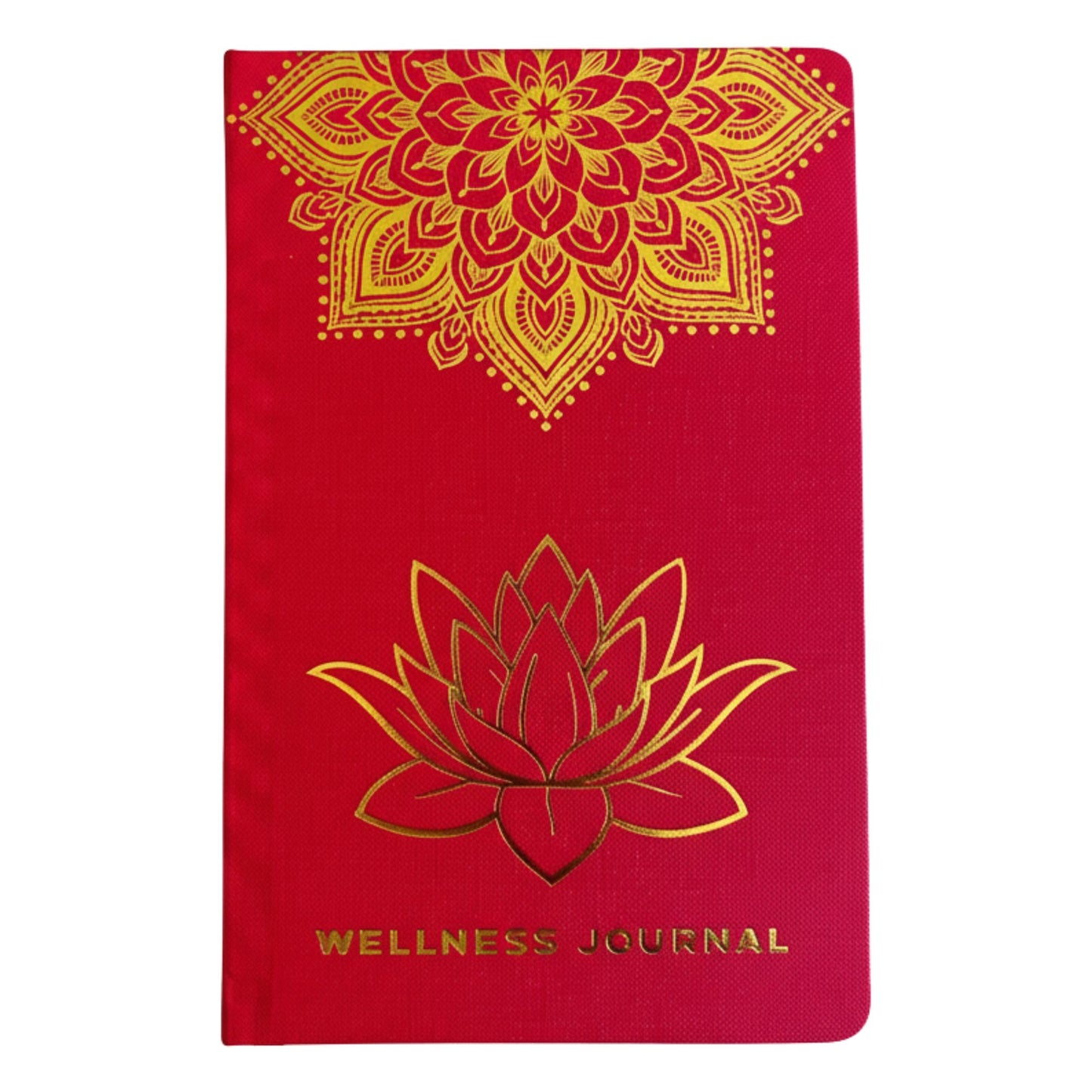 Red Wellness Journal - 120 pages - Golden Mandala and Lotus | Auro & Co