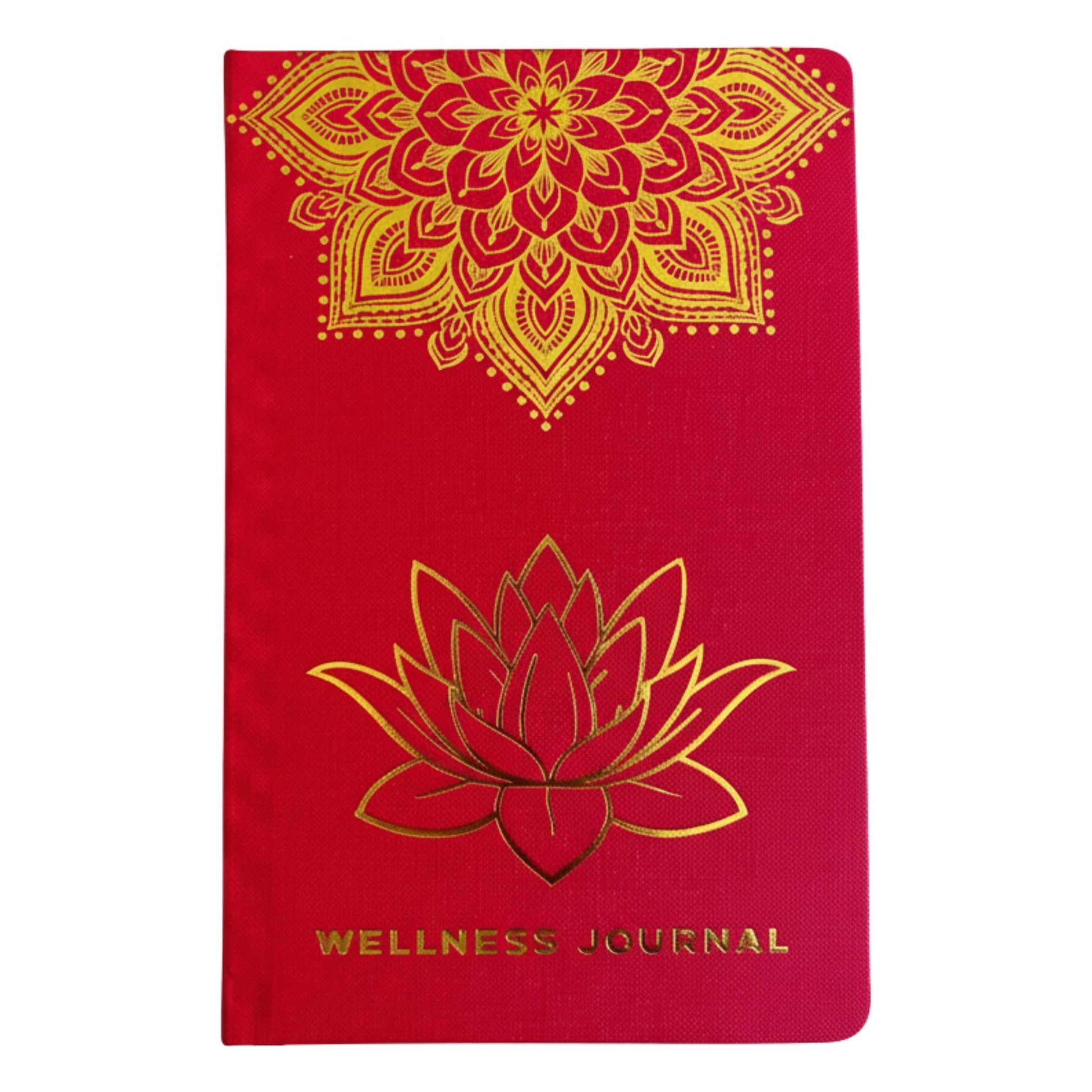 Red Wellness Journal - 120 pages - Golden Mandala and Lotus | Auro & Co