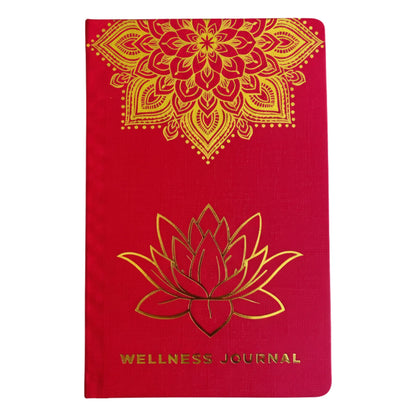 Red Wellness Journal - 120 pages - Golden Mandala and Lotus | Auro & Co