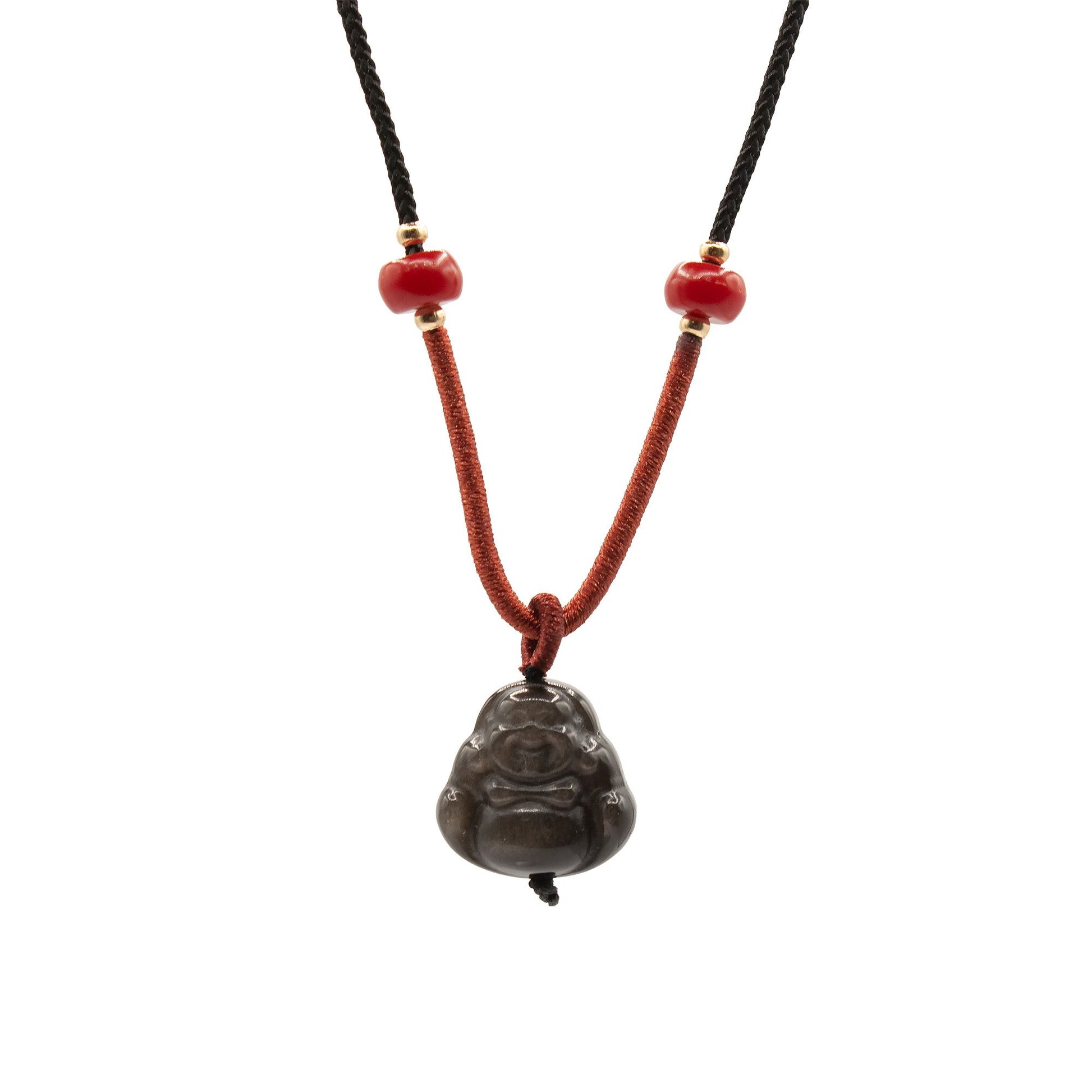 Cool Gemstone Pendants - Sliver Obsidian Buddha | Auro & Co