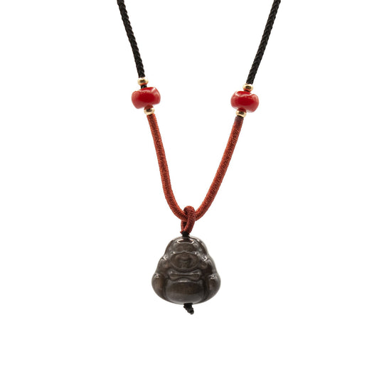 Cool Gemstone Pendants - Sliver Obsidian Buddha | Auro & Co