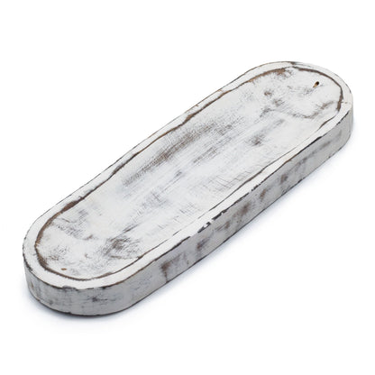 Whitewash Mango Wood Incense Tray, 30x10cm