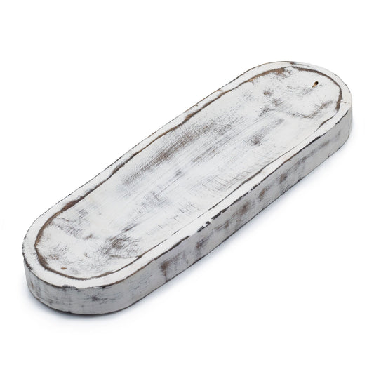Whitewash Mango Wood Incense Tray, 30x10cm
