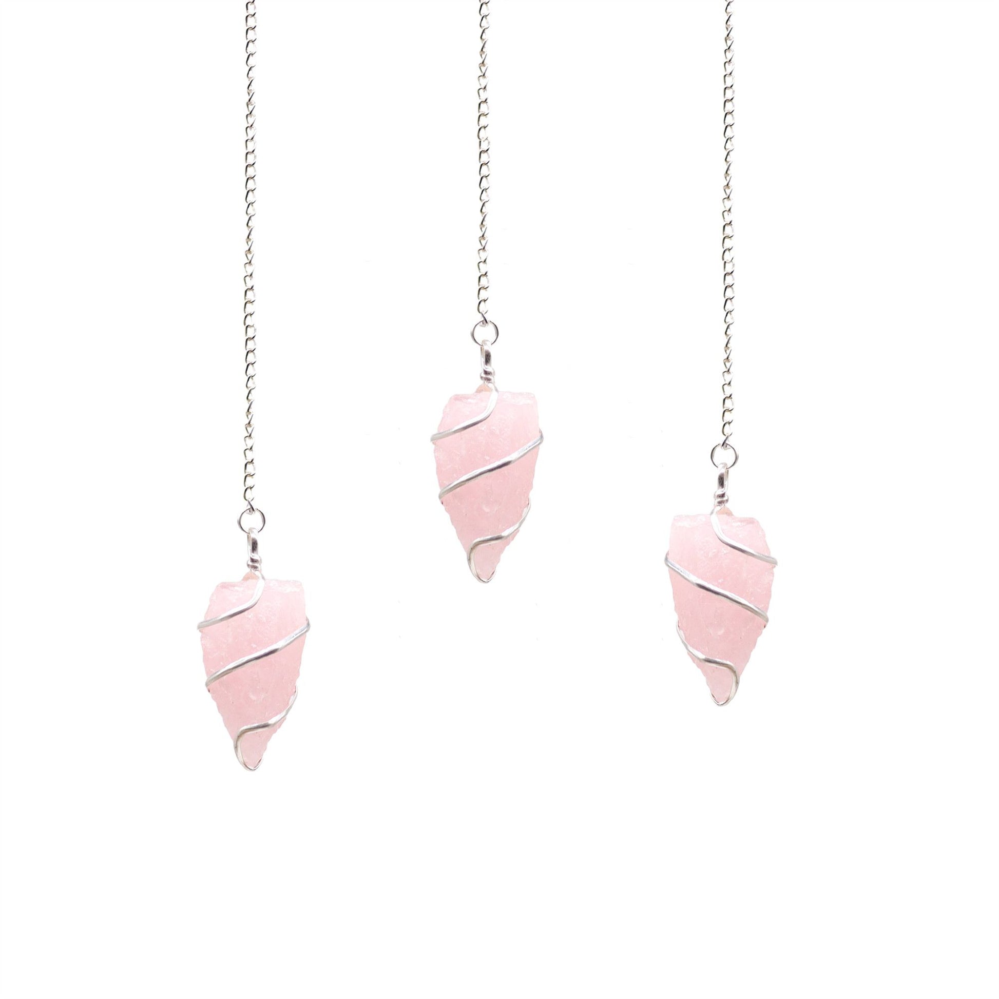 Raw Gemstone Pendulum - Rose Quartz | Auro & Co