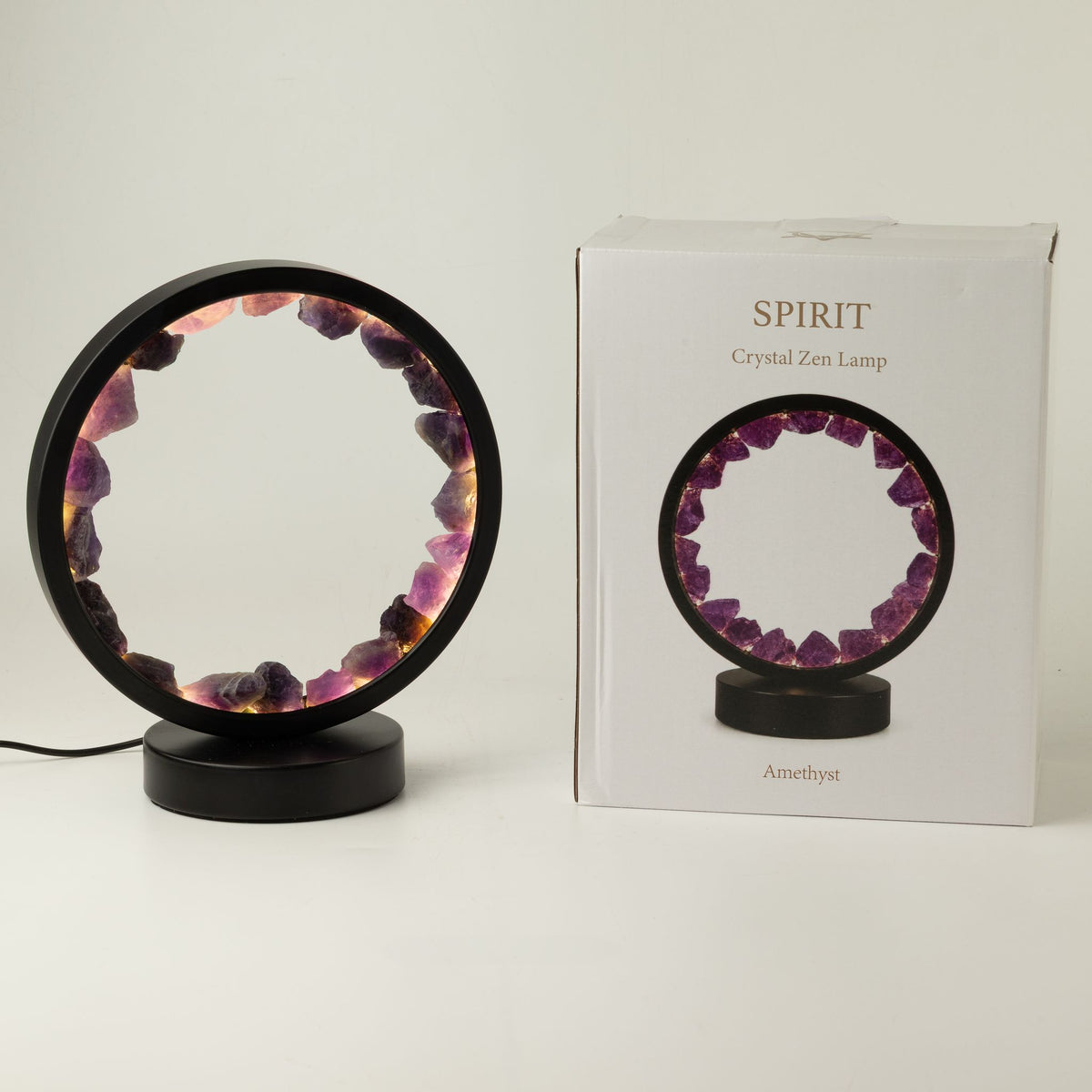 Zen Spirit Amethyst Gemstone Halo Lamp