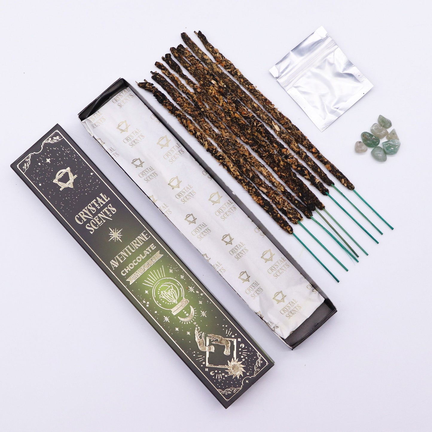 Aventurine Crystal Scents Smudge Incense - Chocolate | Auro & Co