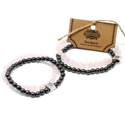 Magnetic Gemstone Bracelet - Rose Quartz – lifestyle shot