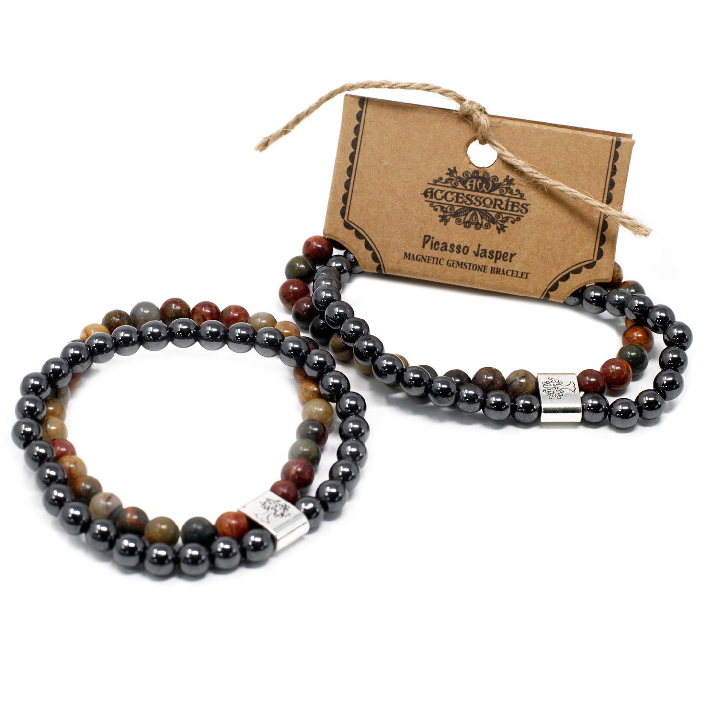 Magnetic Gemstone Bracelet - Picasso Jasper – lifestyle shot