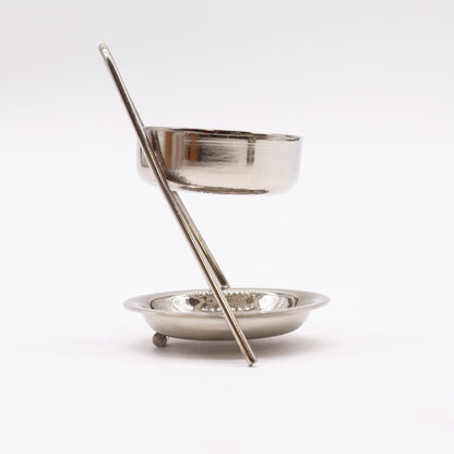 Plated Brass Resin Incense Warmer, Fixed Height, 11cm