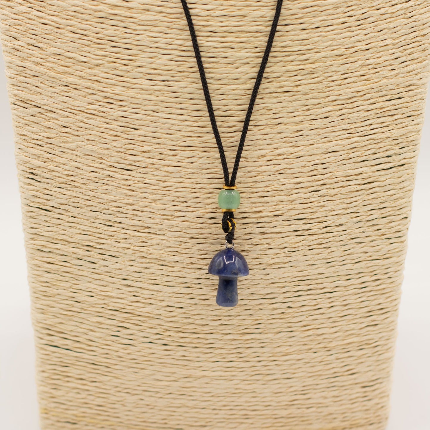 Cord Necklace Gemstone Pendant - Sodalite Mushroom – lifestyle shot