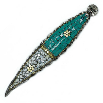 Buddha Ceramic Mosaic Incense Holder - Long Leaf