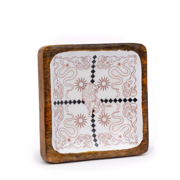 Hop Hare Big Enameled Square Trinket Tray - Lion & Snakes | Auro & Co