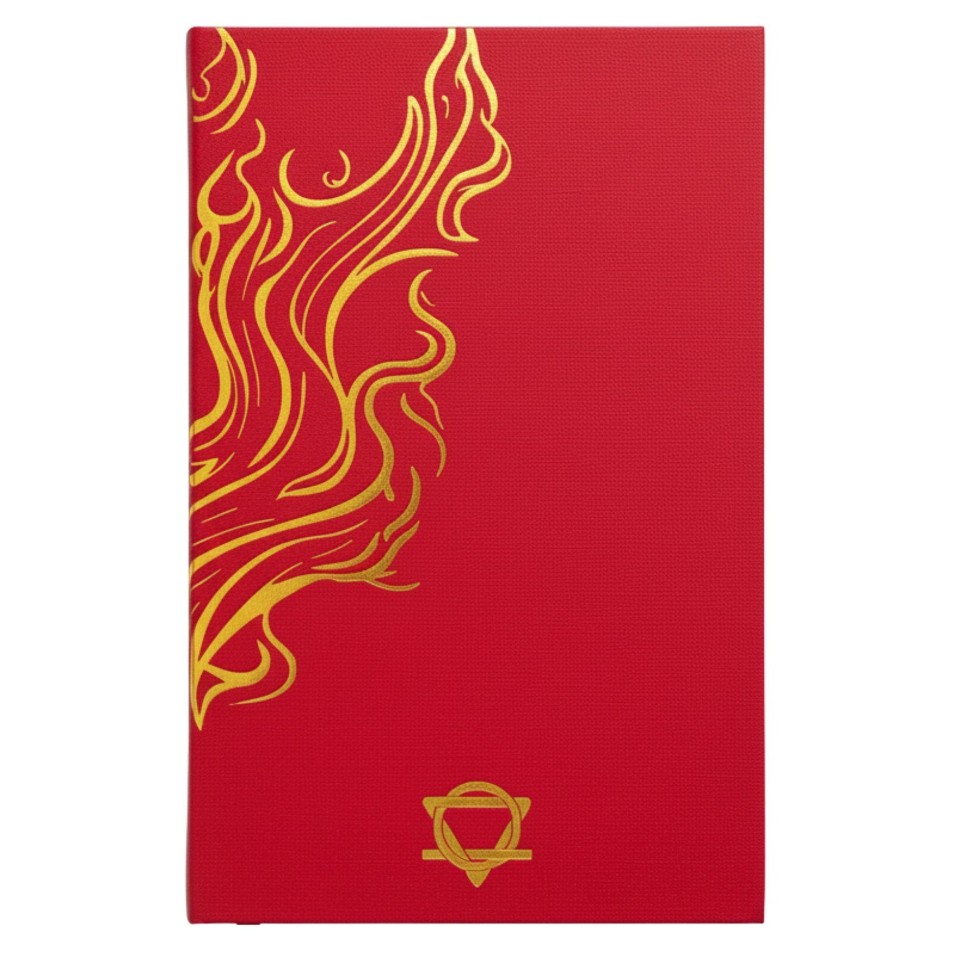 Red Wellness Journal - 120 pages - Golden Mandala and Lotus – lifestyle shot