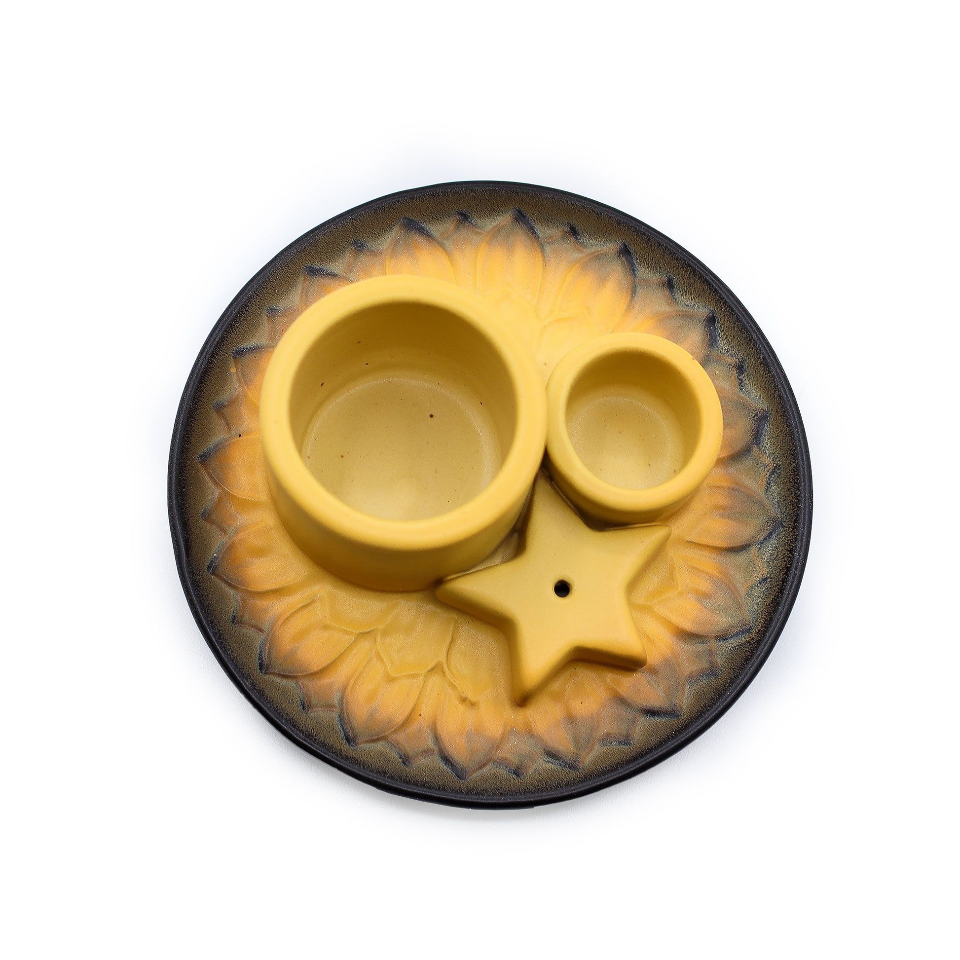 Palo Santo Stick & Smudge Holder - Mandala - Sand & Grey | Auro & Co