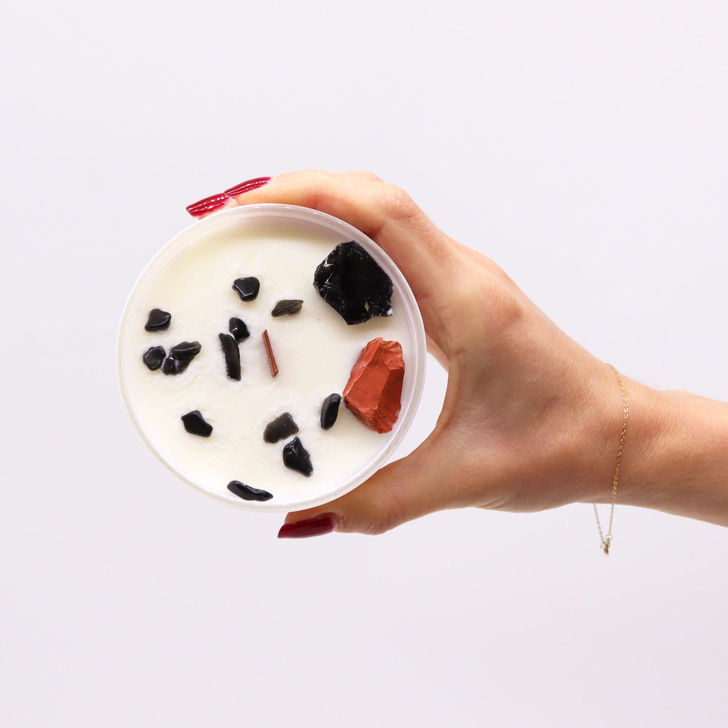 Root Chakra Crystal Candle - Grounded Energy