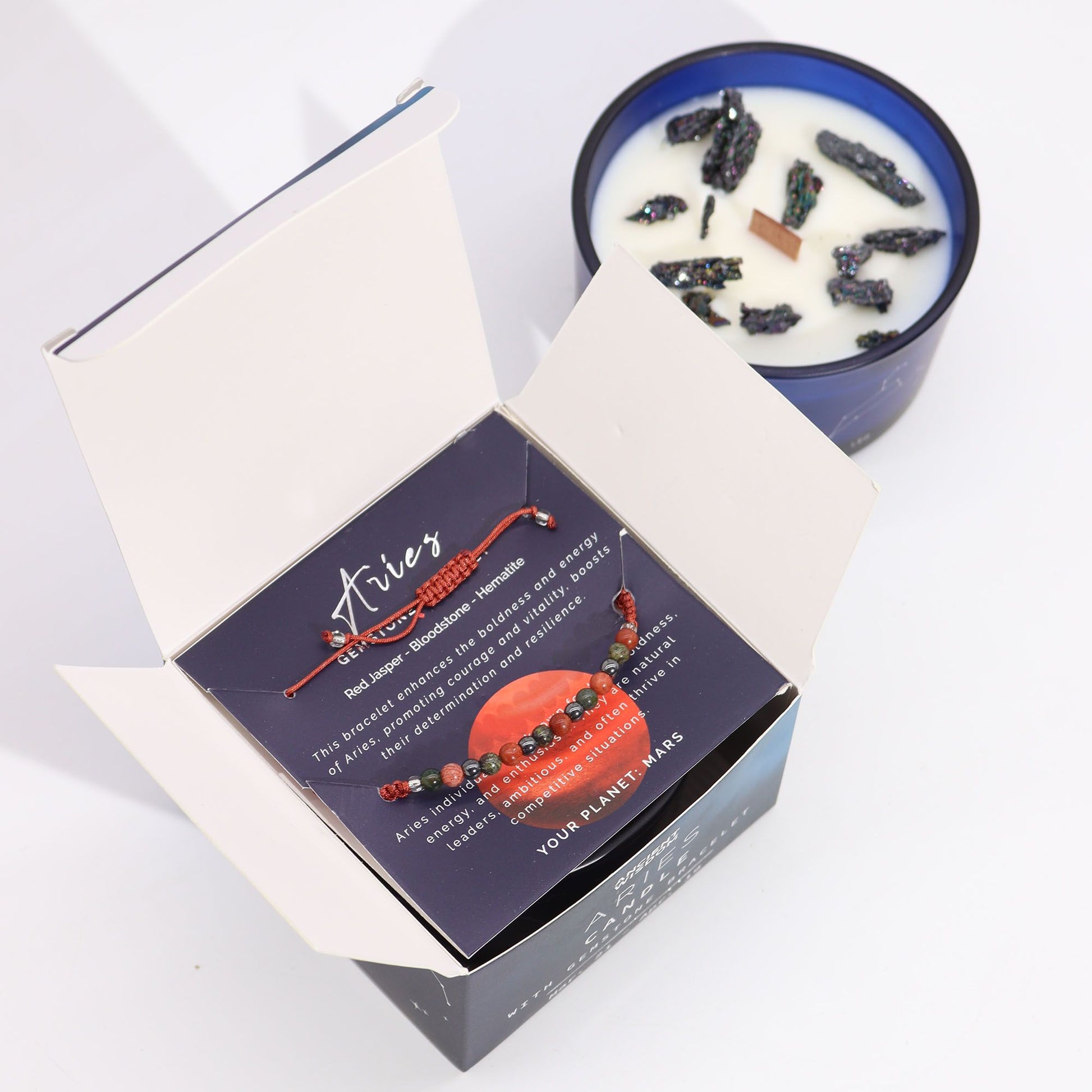 Aries Zodiac Crystal Candle Set – lifestyle shot