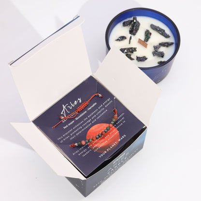 Aries Zodiac Crystal Candle Set – lifestyle shot
