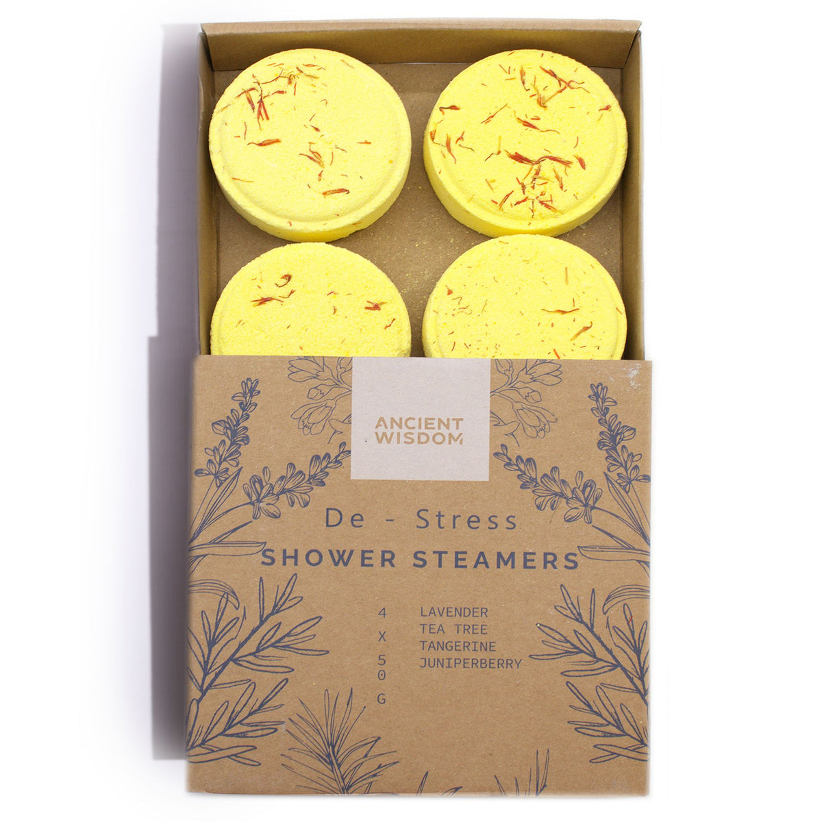 Lavender, Tea Tree & Juniper Shower Steamers, Gift Box of 4