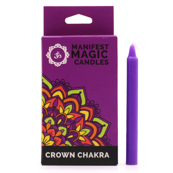 Manifest Magic Candles (pack of 12) - Violet - Crown Chakra | Auro & Co
