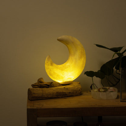 DriftGlow Lamp Crackle Half Moon Shade - Grey – product image 5