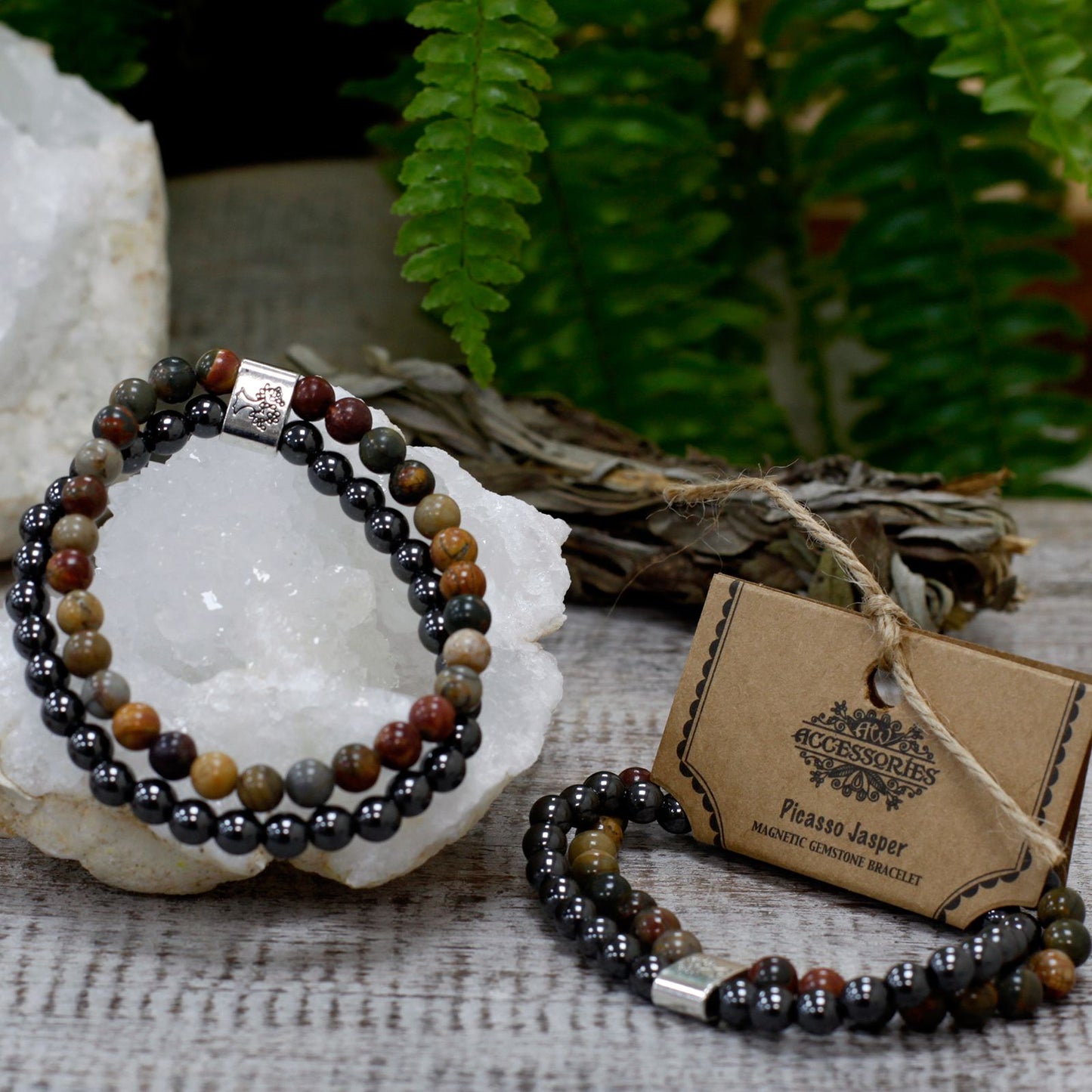 Magnetic Gemstone Bracelet - Picasso Jasper – packaging