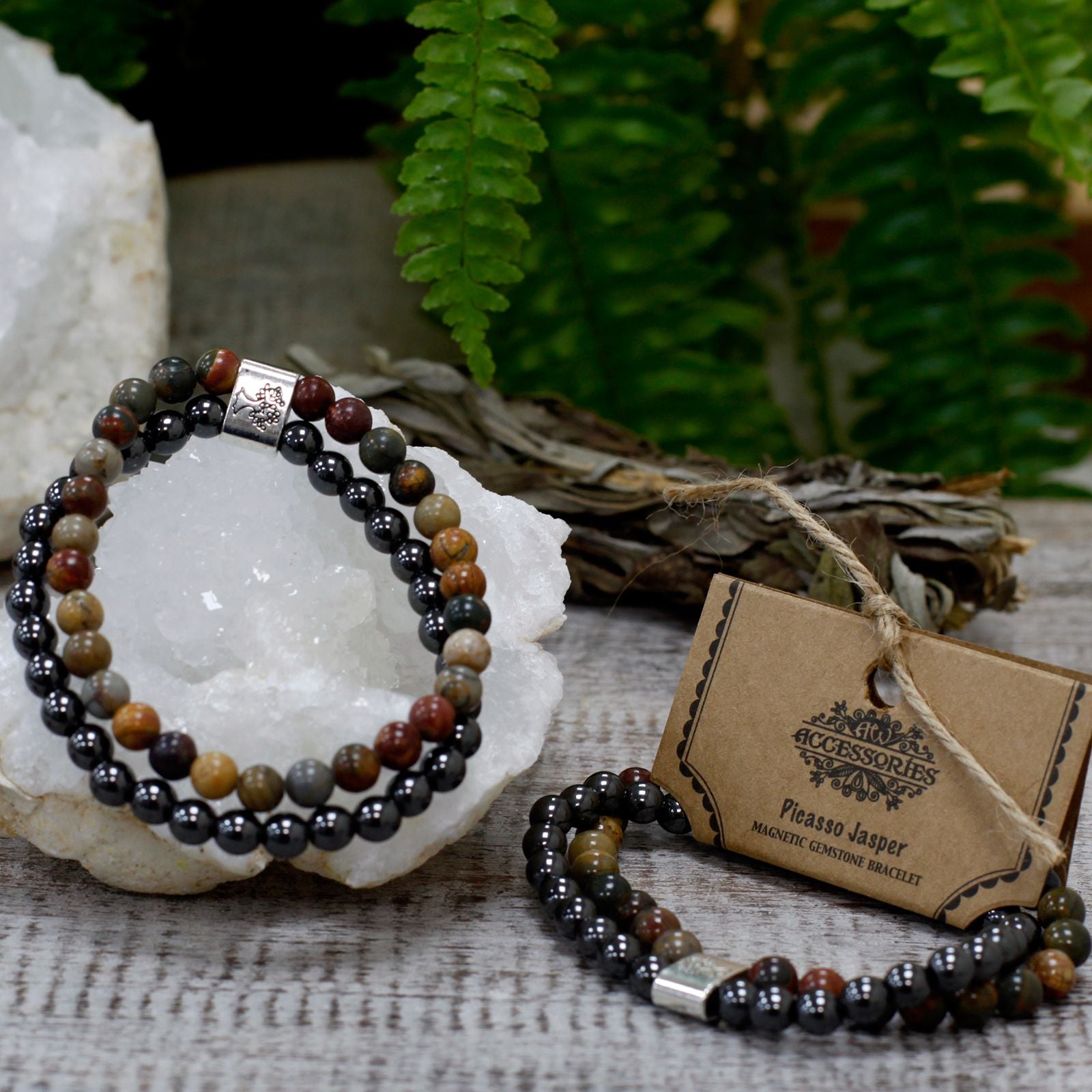Magnetic Gemstone Bracelet - Picasso Jasper – packaging
