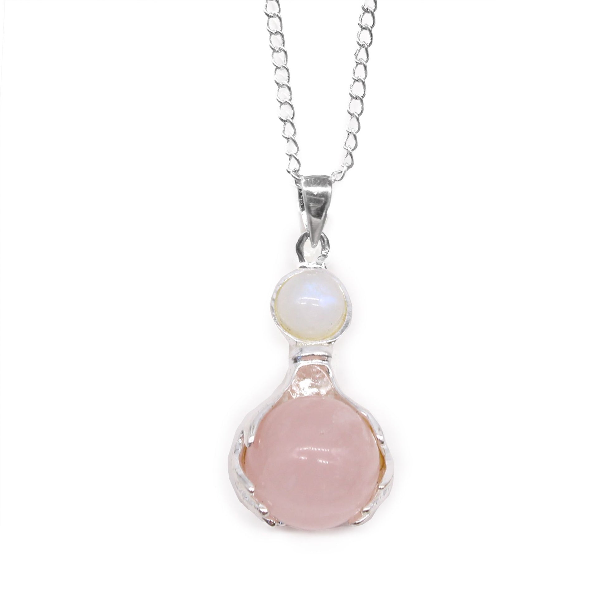 Gemstone Healing Hands Pendant - Rose Quartz | Auro & Co