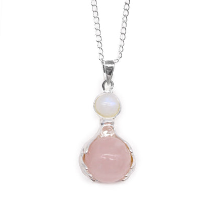 Gemstone Healing Hands Pendant - Rose Quartz | Auro & Co