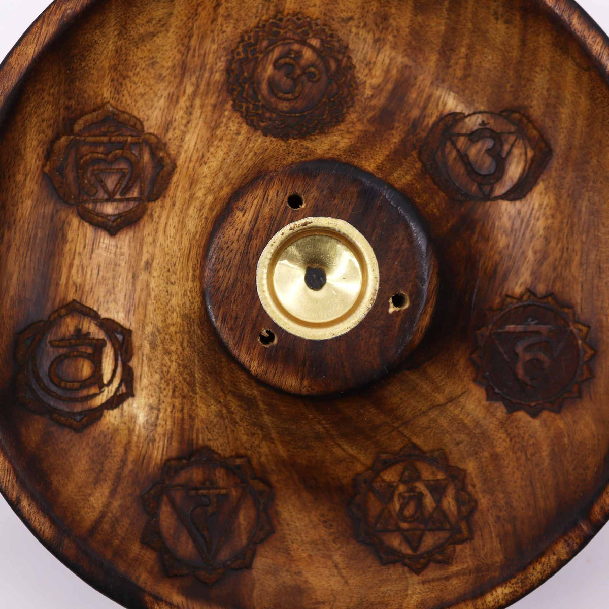 Seven Chakra Mango Wood Incense Disc
