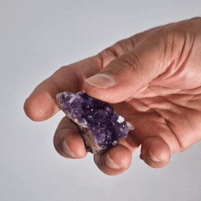 Small Natural High Grade Amethyst Cluster (approx 3-8cm) – lifestyle shot
