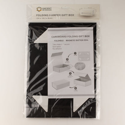 Flat Pack Gift Box - Medium Hamper (24x18.2x8cm) - Black