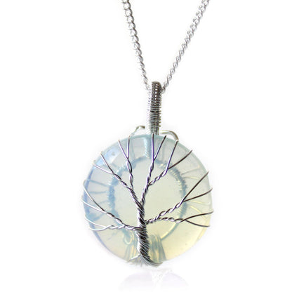 Tree of Life Gemstone Necklace - Opalite | Auro & Co
