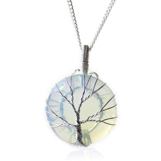 Tree of Life Gemstone Necklace - Opalite | Auro & Co