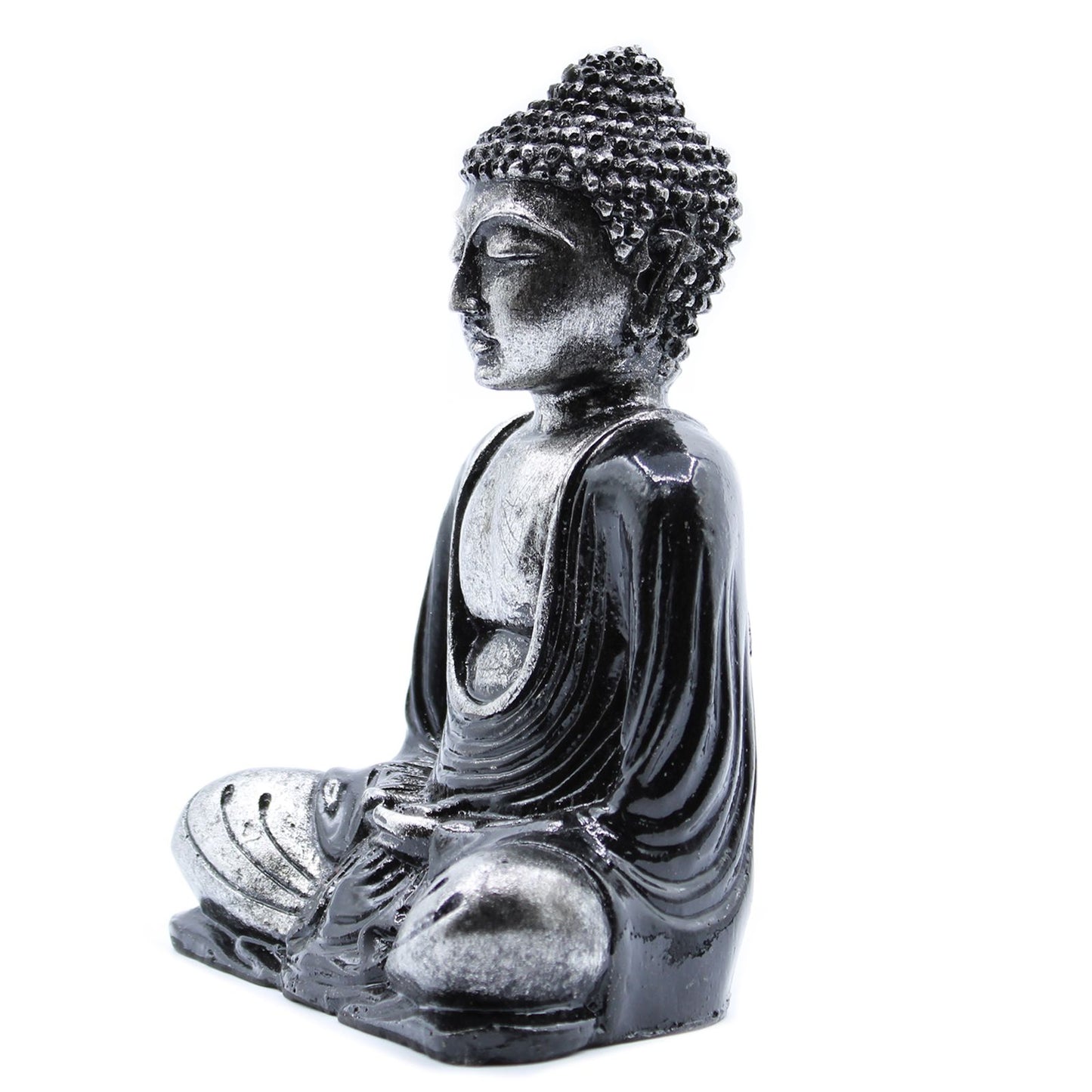 Black & Silver Sitting Buddha