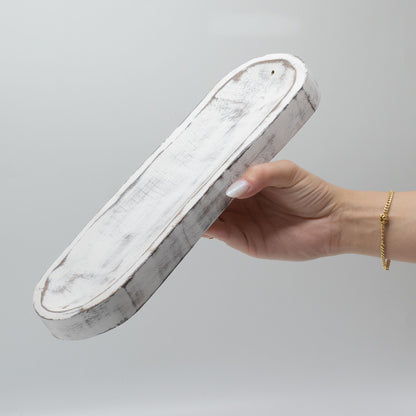 Whitewash Mango Wood Incense Tray, 30x10cm
