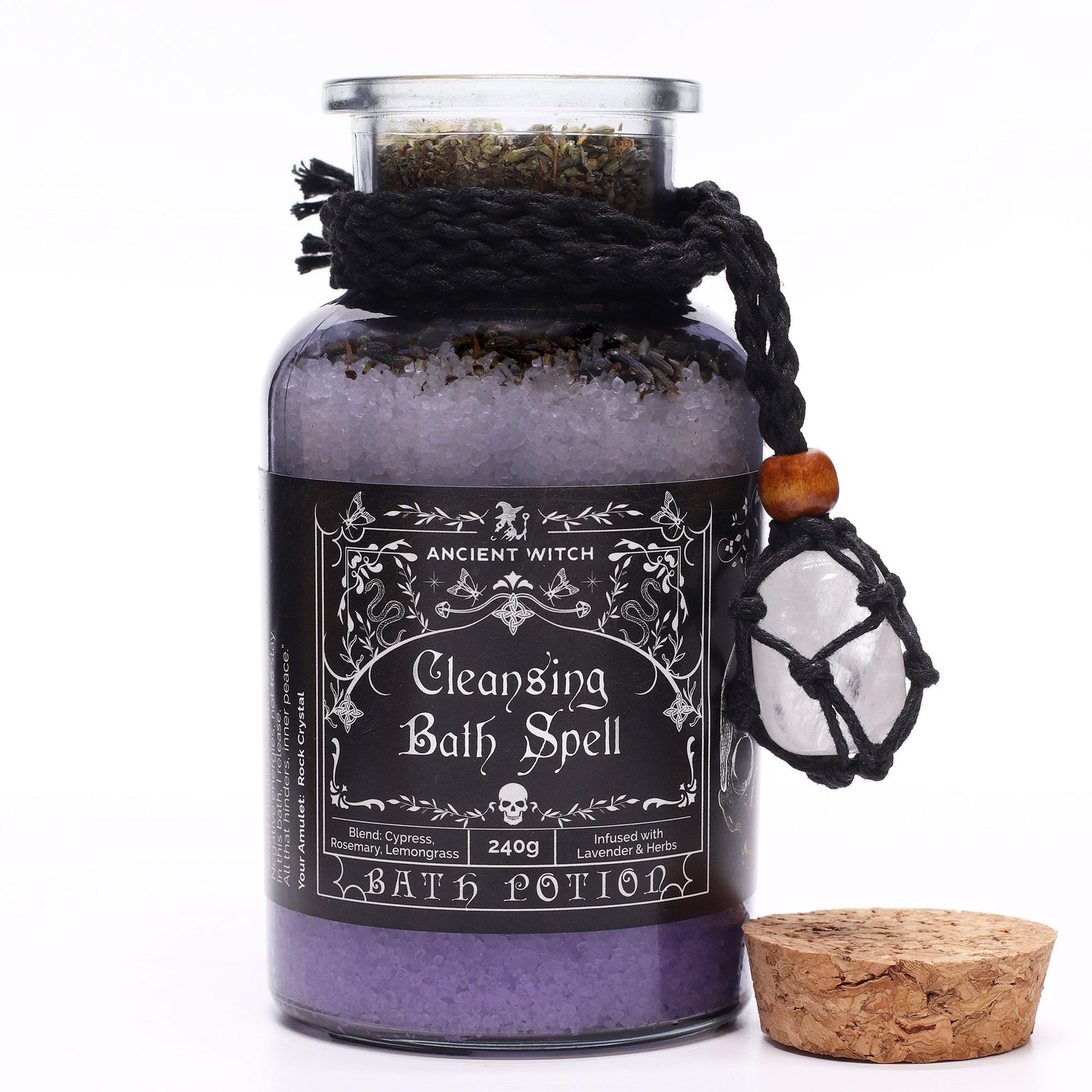 Ancient Witch Bath Spell Potion & Rock Crystal Amulet - Cleansing – product image 9