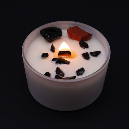 Root Chakra Crystal Candle - Grounded Energy