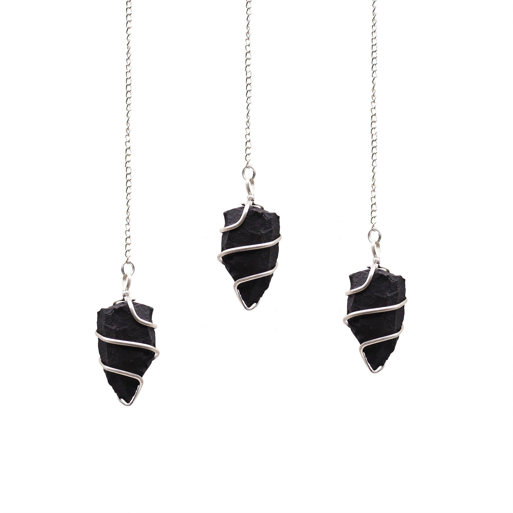 Raw Gemstone Pendulum - Black Agate | Auro & Co