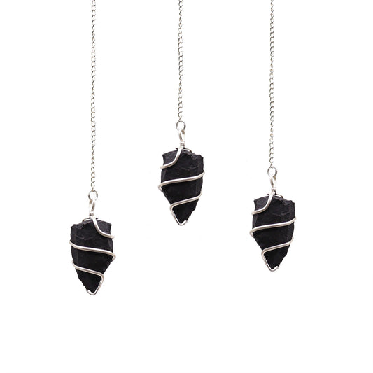 Raw Gemstone Pendulum - Black Agate | Auro & Co