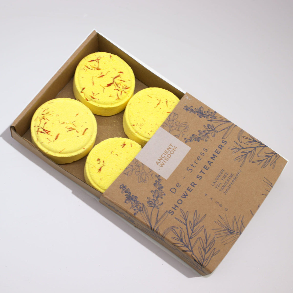 Lavender, Tea Tree & Juniper Shower Steamers, Gift Box of 4
