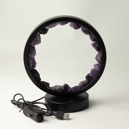 Zen Spirit Amethyst Gemstone Halo Lamp