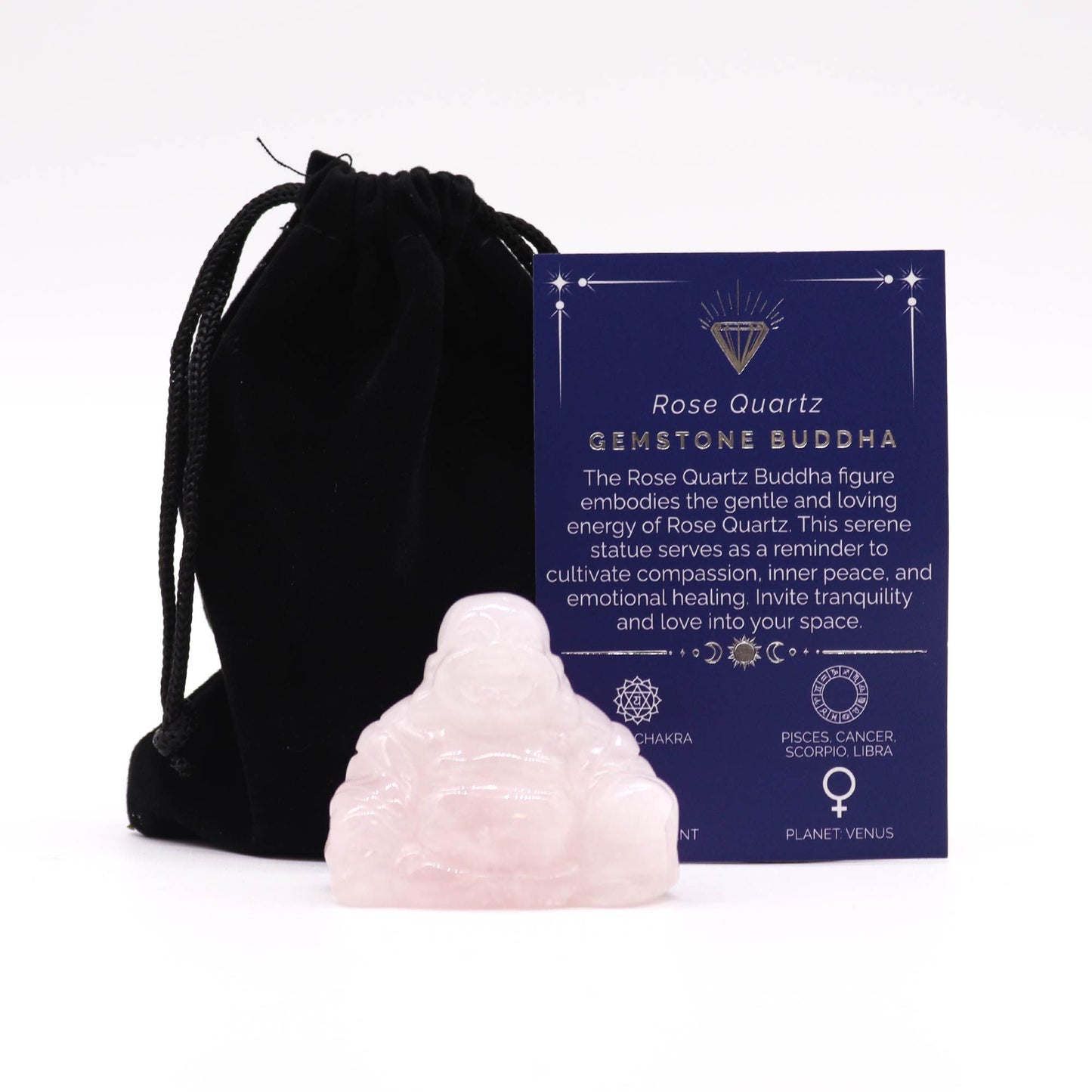 Gemstone Large Buddha - Rose Quartz | Auro & Co
