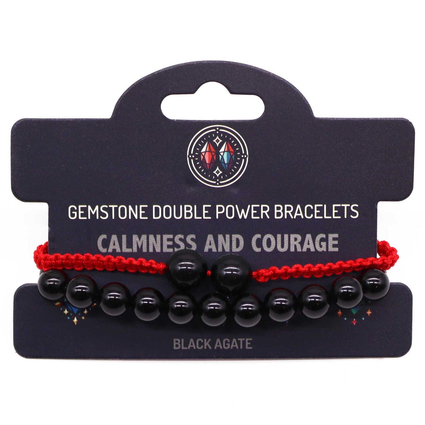 Gemstone Double Power Bracelets- Black Agate | Auro & Co