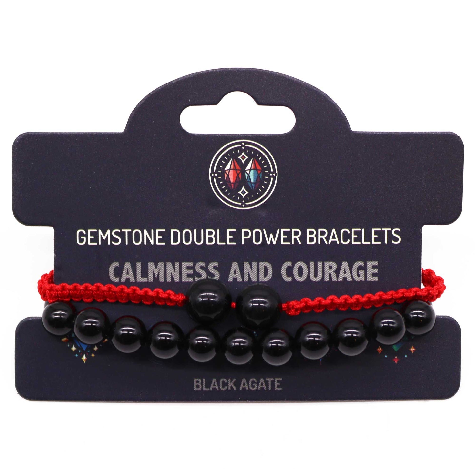 Gemstone Double Power Bracelets- Black Agate | Auro & Co